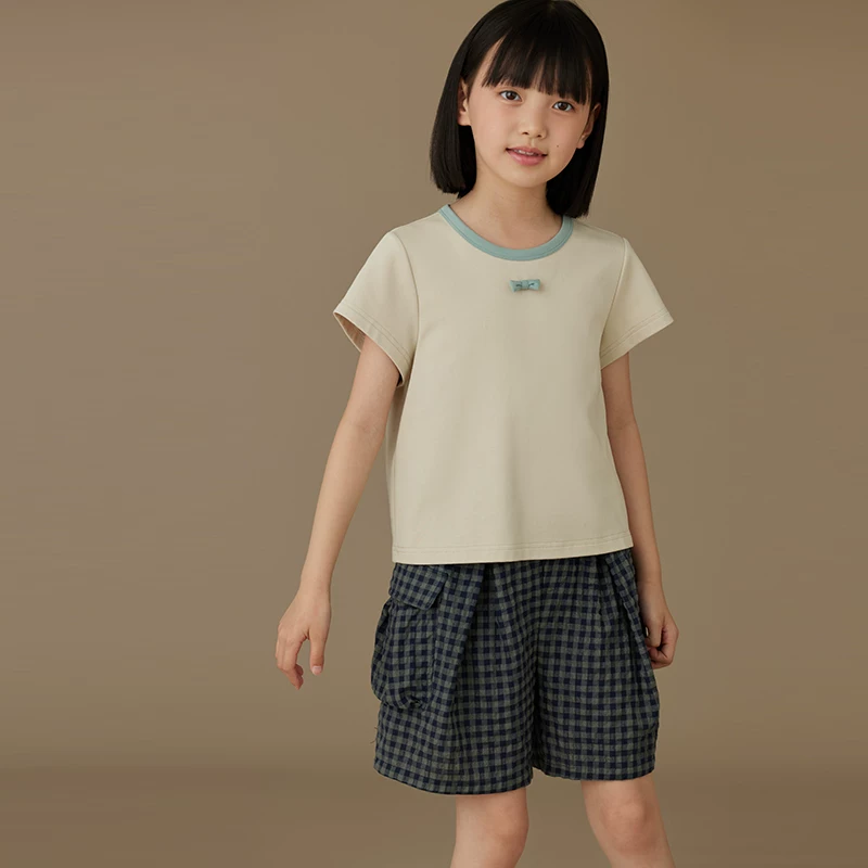 Quần áo trẻ em mùa hè mới quần short kẻ sọc trẻ em quần ống rộng có túi lớn quần dài đa năng cho bé trai và bé gái