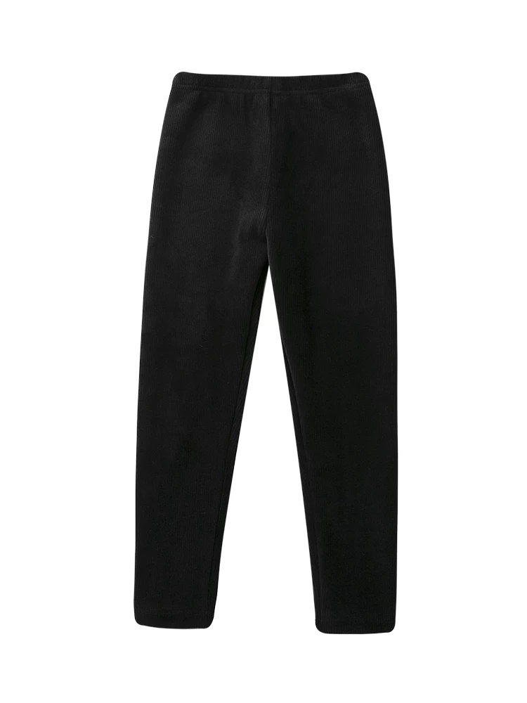 Quần legging nhung kẻ sọc mùa đông cho bé gái, có lớp lót lông cừu, dày dặn và ấm áp.