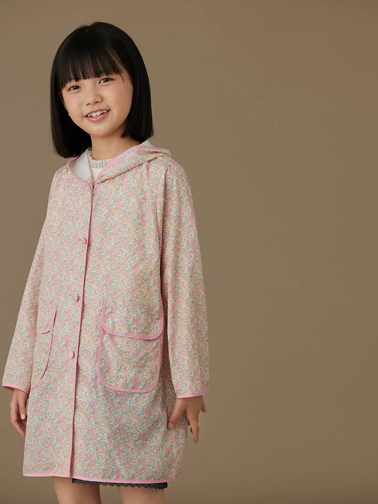 Áo mưa hoa hồng cho bé gái mùa hè, áo poncho có mũ chống thấm nước dành cho bé gái mẫu giáo và tiểu học.