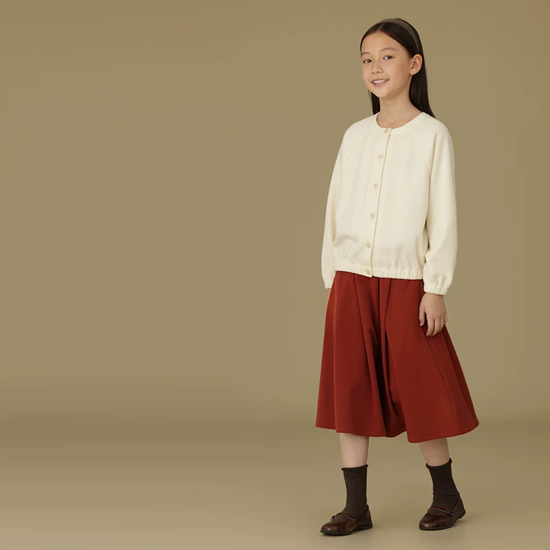 Áo khoác cardigan dệt kim mùa xuân thu cho bé, màu be, thoải mái, đa năng, cổ tròn, kiểu dáng thường ngày, dành cho bé trai và bé gái