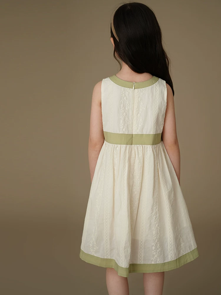 Váy vest trẻ em mùa hè với họa tiết thêu tươi tắn và phối màu dành cho bé gái, quần áo mùa hè mới cho trẻ lớn, mẫu 25.