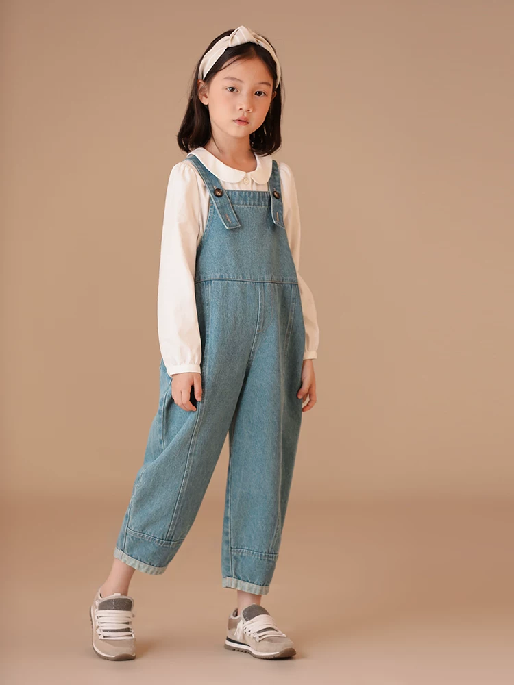 Quần áo trẻ em mùa xuân thu quần thường ngày quần dài bố mẹ và con quần jean rộng cho trẻ lớn hơn quần yếm cho bé trai và bé gái