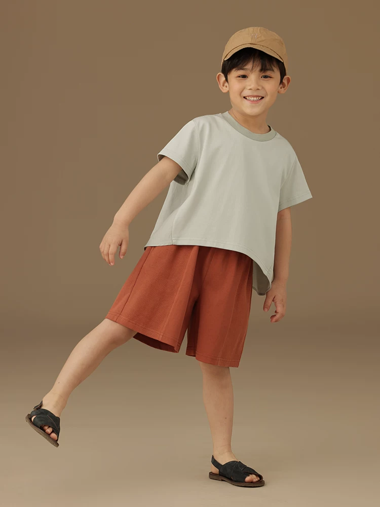 Quần ống rộng màu cam cho bé trai và bé gái, đa năng, thoải mái, rộng rãi, thoáng khí, quần short thông thường cho trẻ em, mỏng cho mùa hè