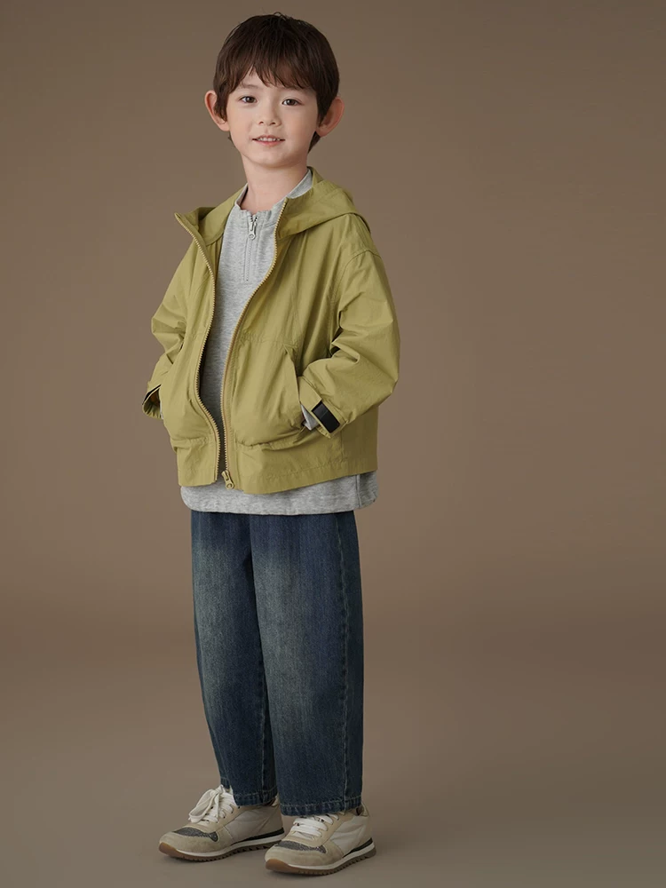 Quần áo trẻ em mùa xuân thu quần dài thường ngày đa năng quần denim rộng rãi đã qua xử lý giặt mềm mại dành cho bé trai và bé gái quần kiểu dáng thời trang cắt xéo