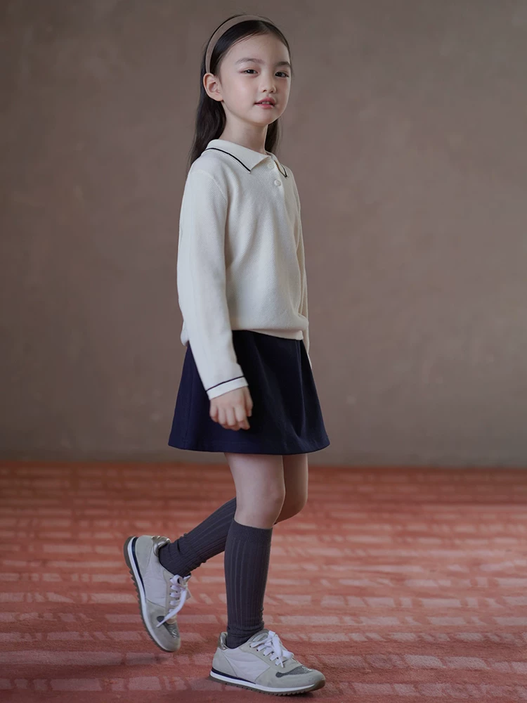 Quần áo trẻ em Hazi Xuân Thu Áo dệt kim trẻ em phong cách Hàn Quốc Áo sơ mi POLO thông thường Áo thun dài tay cho bé trai và bé gái Phong cách mới