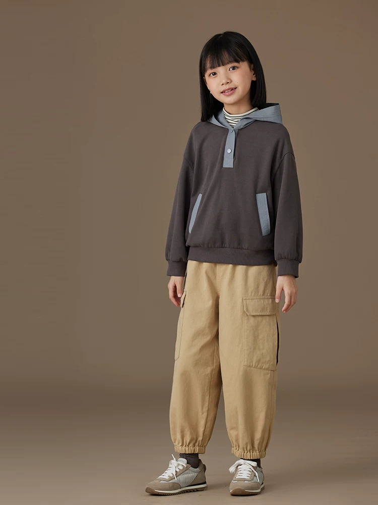 Quần áo trẻ em mùa xuân thu áo khoác thường ngày dáng rộng đa năng áo bé trai bé gái áo hoodie thể thao