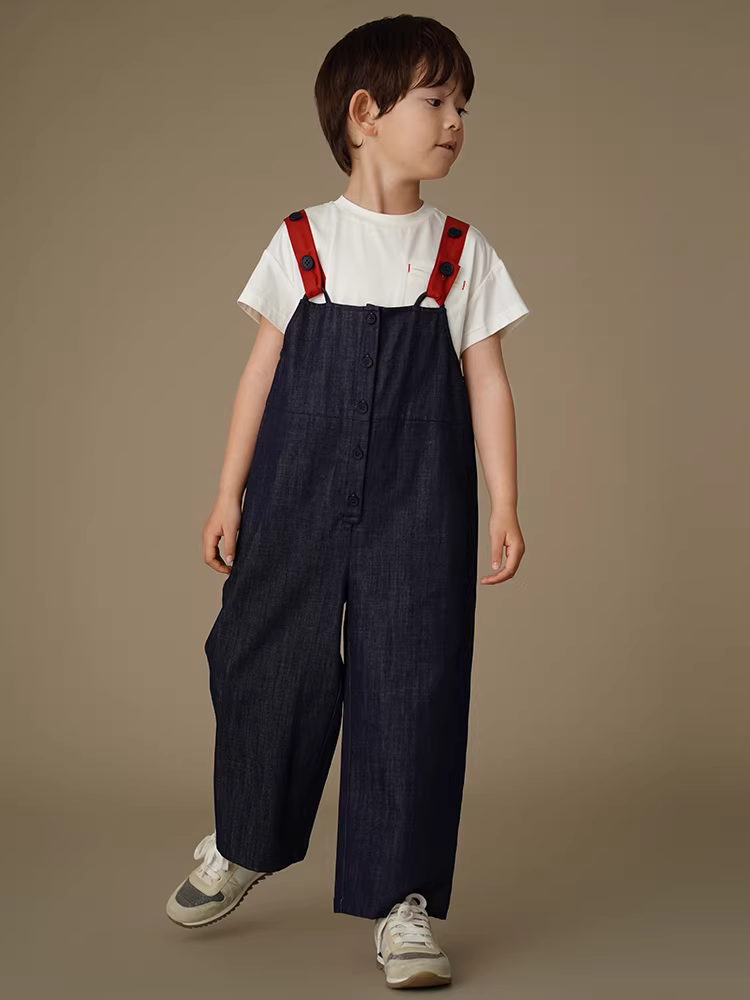 Quần thường ngày mùa hè cho trẻ em quần jean ống thẳng mỏng quần yếm cho bé trai và bé gái đơn giản và đa năng