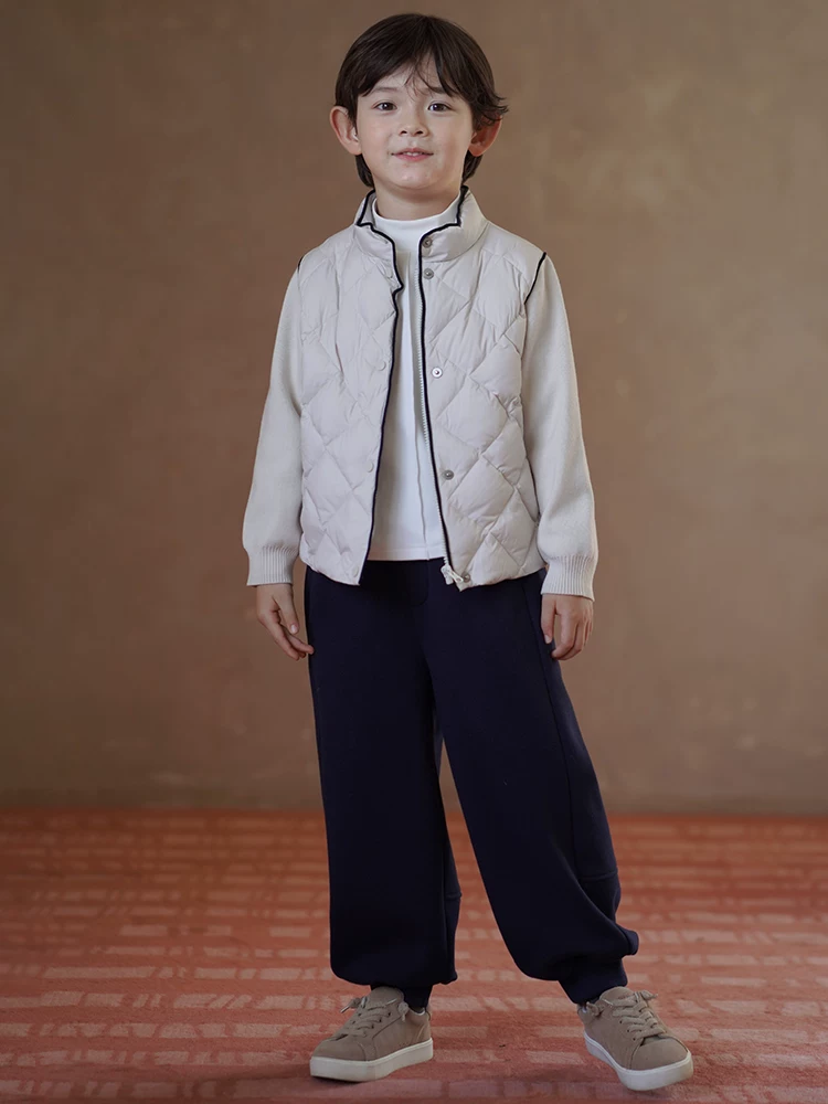 Quần thể thao mùa đông trẻ em đa năng, quần jogger rộng rãi cho bé trai và bé gái, lót lông giữ ấm