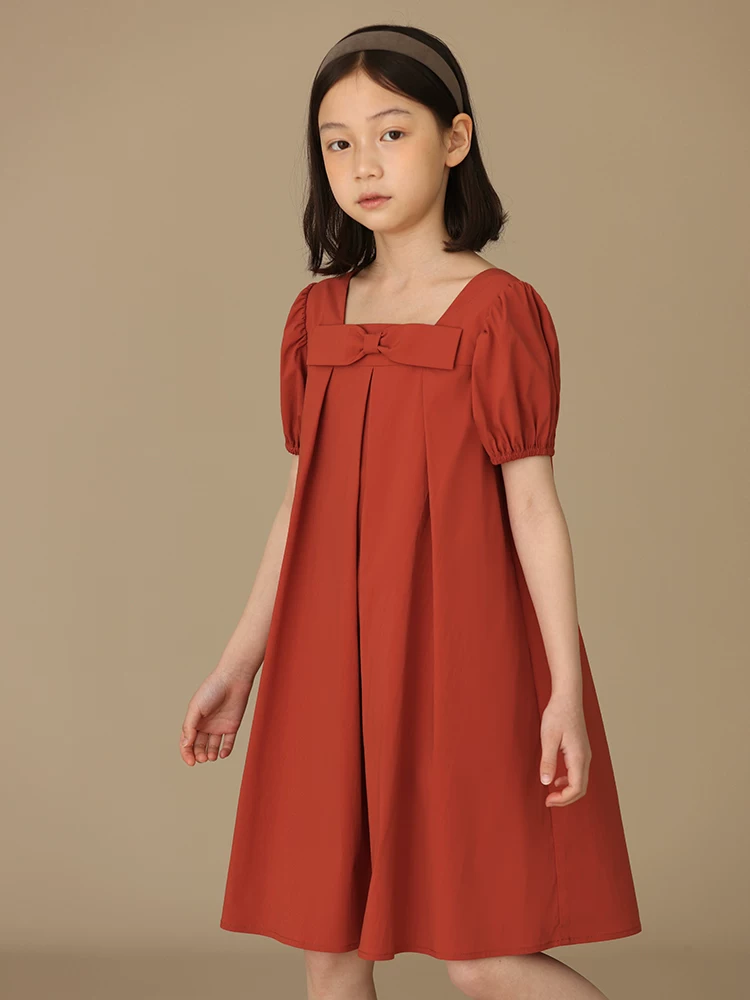 Quần áo trẻ em Váy công chúa màu đỏ ngọt ngào cho bé gái, váy bé gái lớn, váy mùa hè cho bé gái, váy ngắn tay, váy mỏng mùa hè