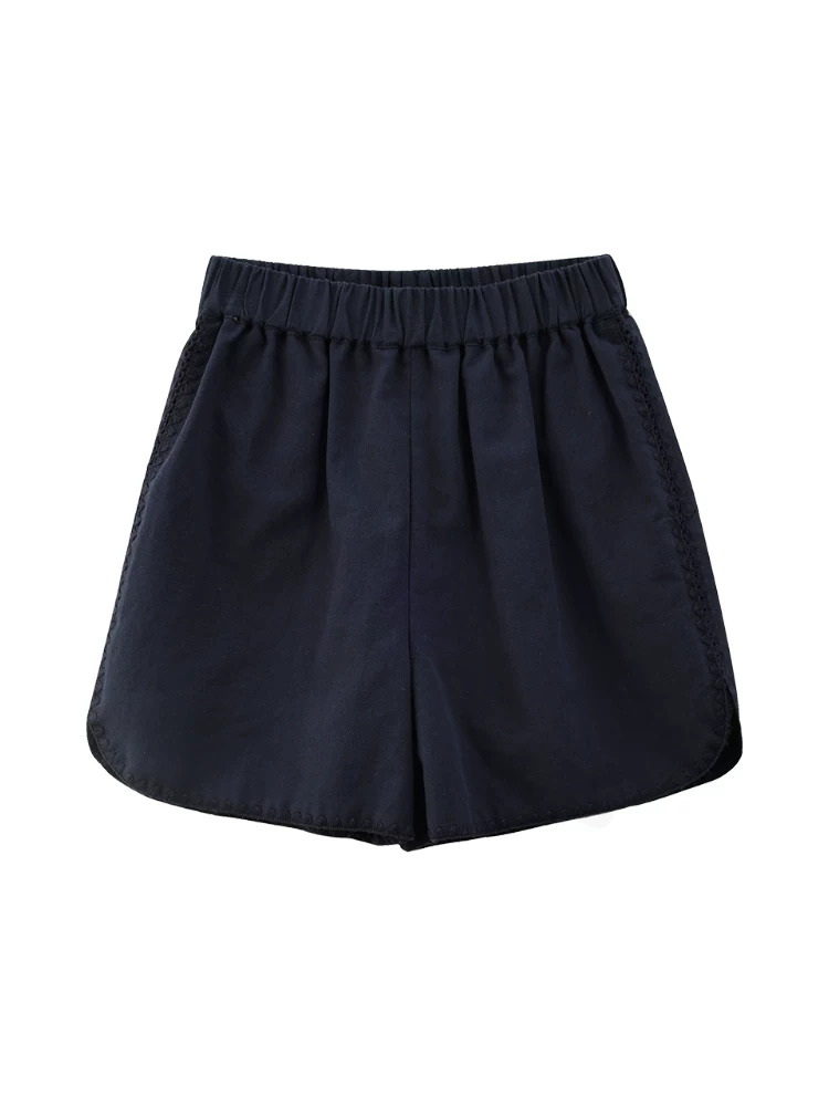 Quần thường ngày mùa hè cho trẻ em, quần short bằng vải cotton đơn giản và thân thiện với làn da dành cho bé gái, quần năm điểm dành cho trẻ lớn hơn, mẫu mới 25.