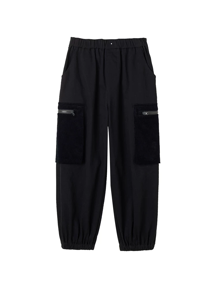 Quần thường ngày mùa xuân thu cho trẻ em, quần harem đơn giản màu đen thân thiện với da, quần jogger cargo cho bé trai và bé gái