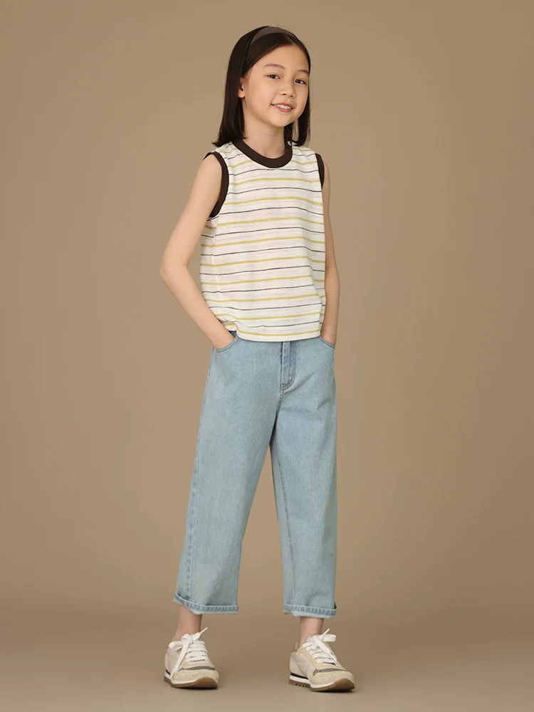 Quần áo trẻ em quần thường ngày cho bé trai và bé gái quần jean mềm mại thân thiện với làn da quần jean dài màu sáng quần dài kiểu dáng mỏng mùa hè cho trẻ em