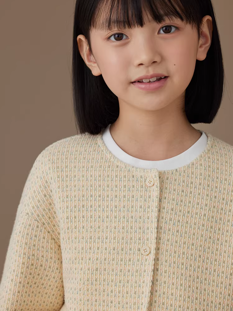 Quần áo trẻ em Hazi Áo khoác trẻ em kẻ sọc màu mơ mùa xuân và mùa thu Áo khoác trẻ em họa tiết đơn giản và cao cấp Áo khoác nữ dáng rộng mặc thường ngày cho bé gái