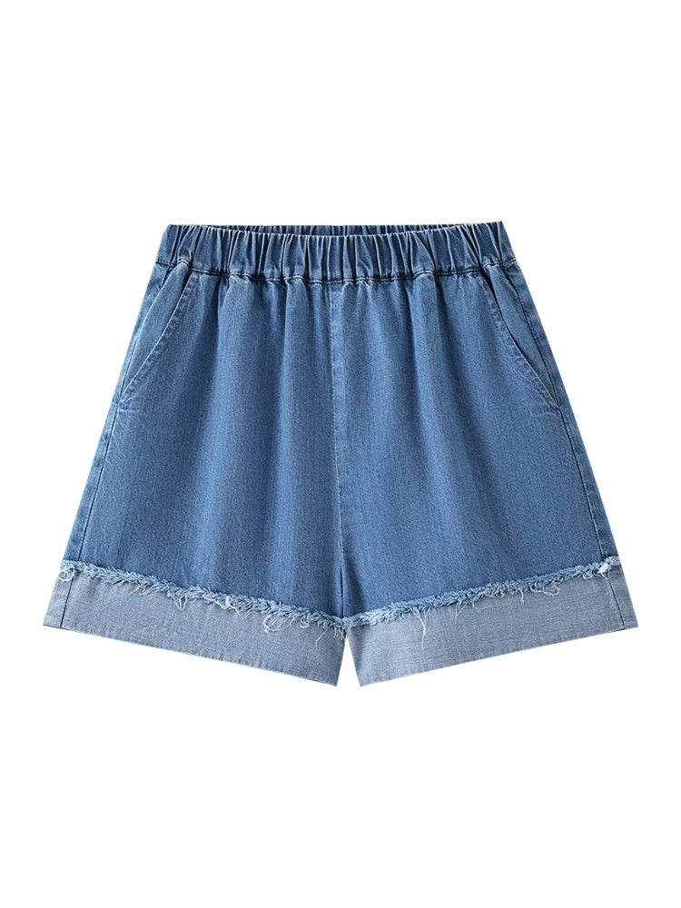 Quần short trẻ em mỏng mùa hè, quần short cotton thông thường thân thiện với làn da, quần short denim cho bé gái, kiểu dáng cổ điển đa năng.