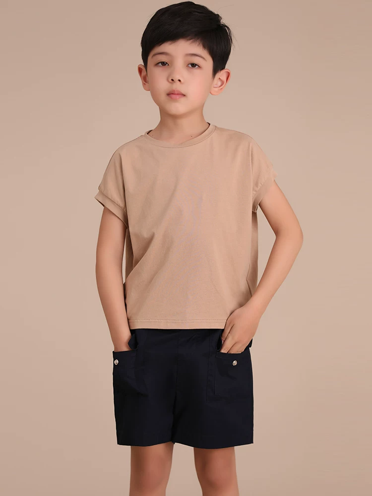 Quần áo trẻ em Ha Chi quần short thường ngày màu xanh hải quân cho bé trai và bé gái quần mùa hè