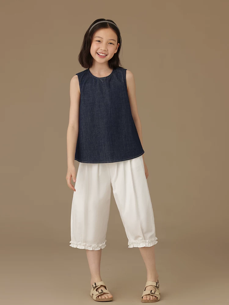 Áo khoác denim bé gái mùa hè chất liệu cotton mỏng, đa năng, mặc thường ngày, dùng làm áo khoác ngoài