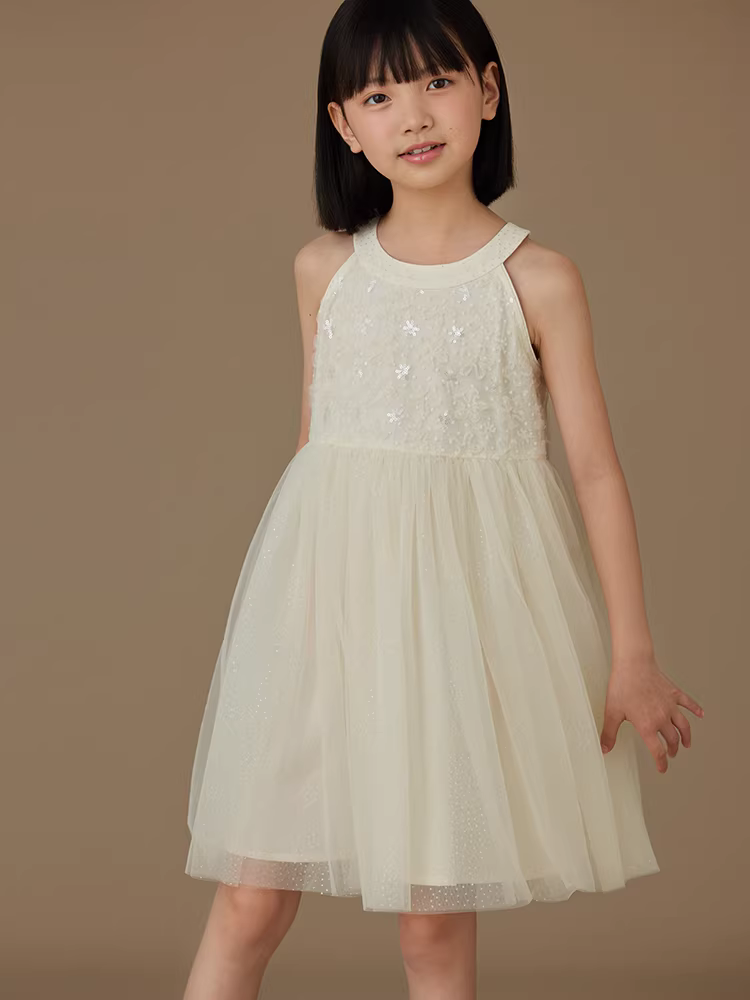 Quần áo trẻ em váy vest mùa hè mới màu mơ váy voan như cổ tích váy bé gái váy công chúa mỏng