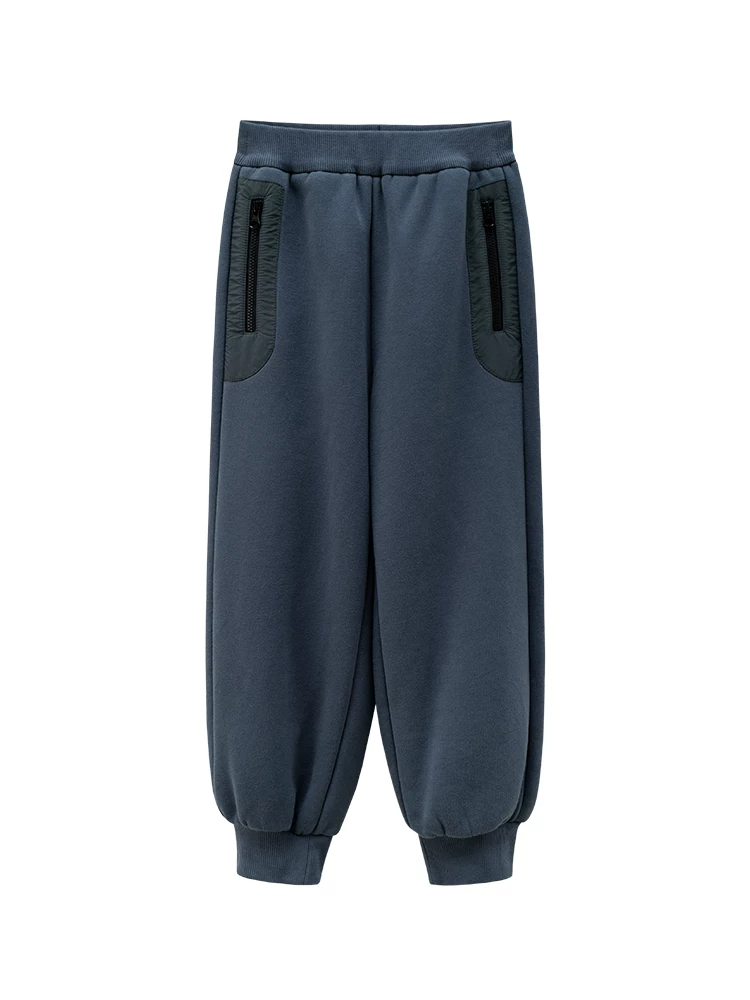 Quần len mùa đông trẻ em, kiểu dáng thường ngày, đa năng, màu xanh, quần jogger dày dặn cho bé trai và bé gái
