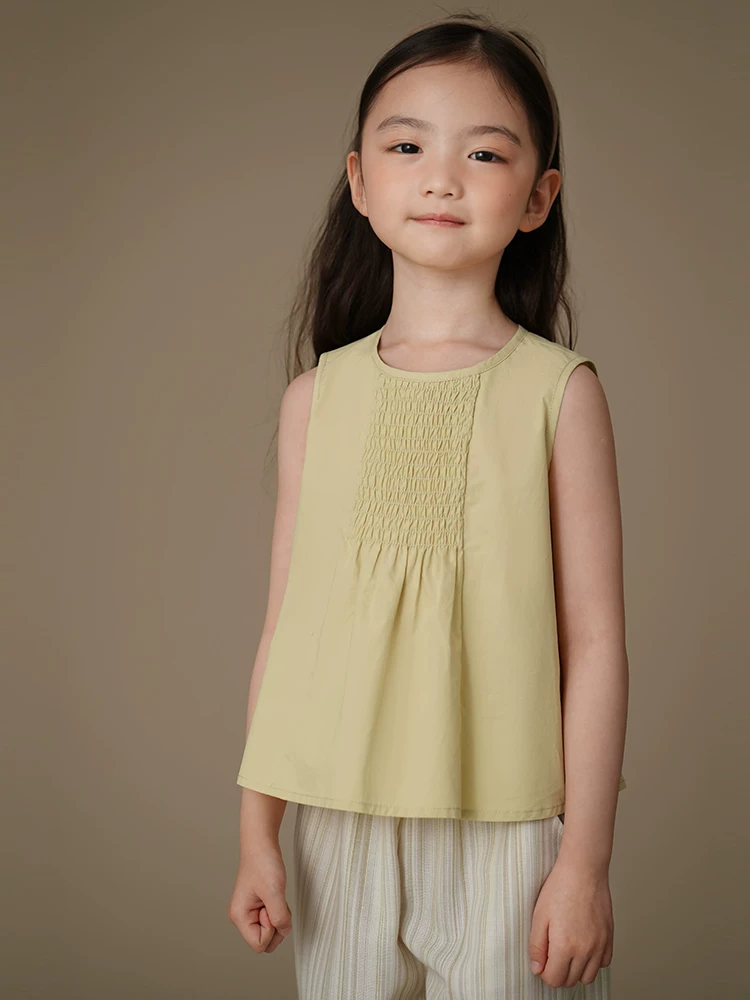 Áo thun cotton mỏng mùa hè cho bé gái, kiểu dáng rộng rãi, áo ba lỗ, áo lót có họa tiết