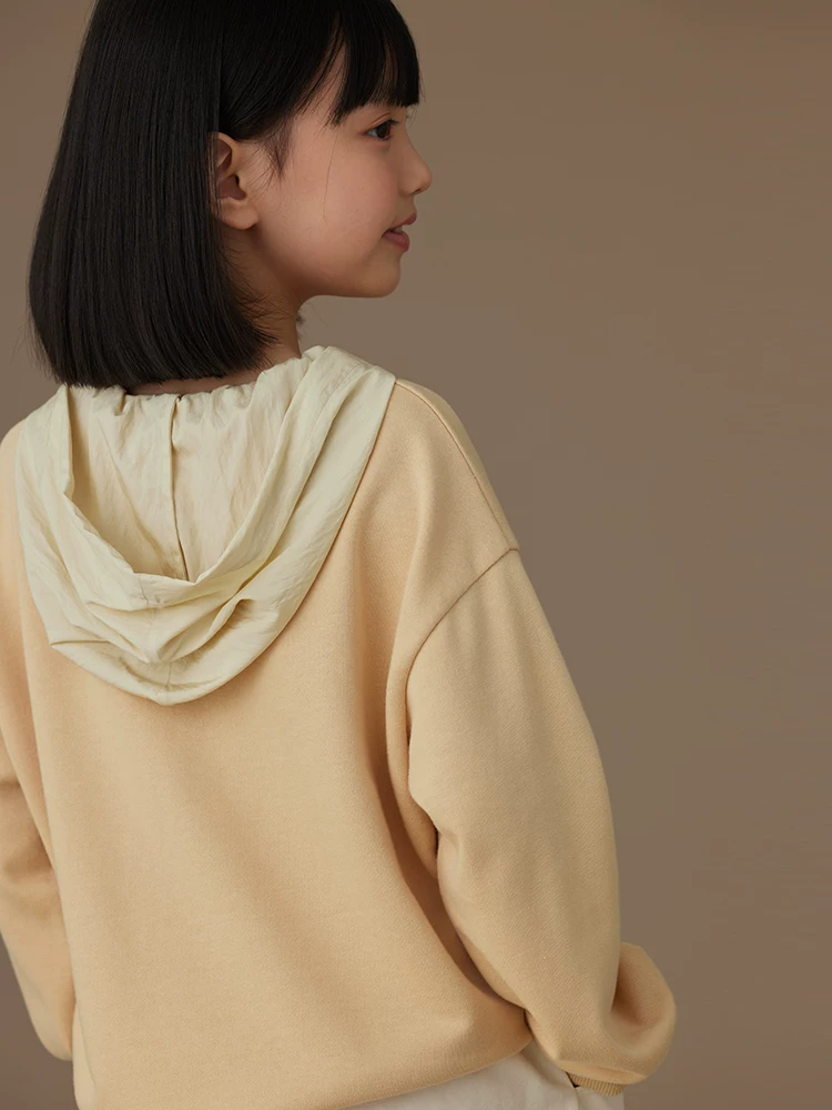 Quần áo trẻ em mùa xuân thu áo khoác mỏng dáng rộng thường ngày cho bé trai và bé gái áo hoodie giả hai mảnh có mũ trùm đầu sành điệu