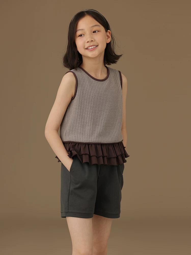 Quần áo trẻ em phong cách Hàn Quốc áo vest trẻ em thông thường đa năng áo sơ mi cơ bản cho bé gái top 25 mùa hè phong cách mới hợp thời trang