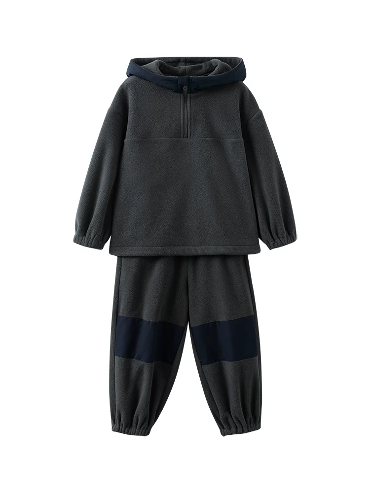 Bộ quần áo trẻ em: áo hoodie, quần jogger nỉ, trang phục mùa đông ấm áp cho bé trai và bé gái