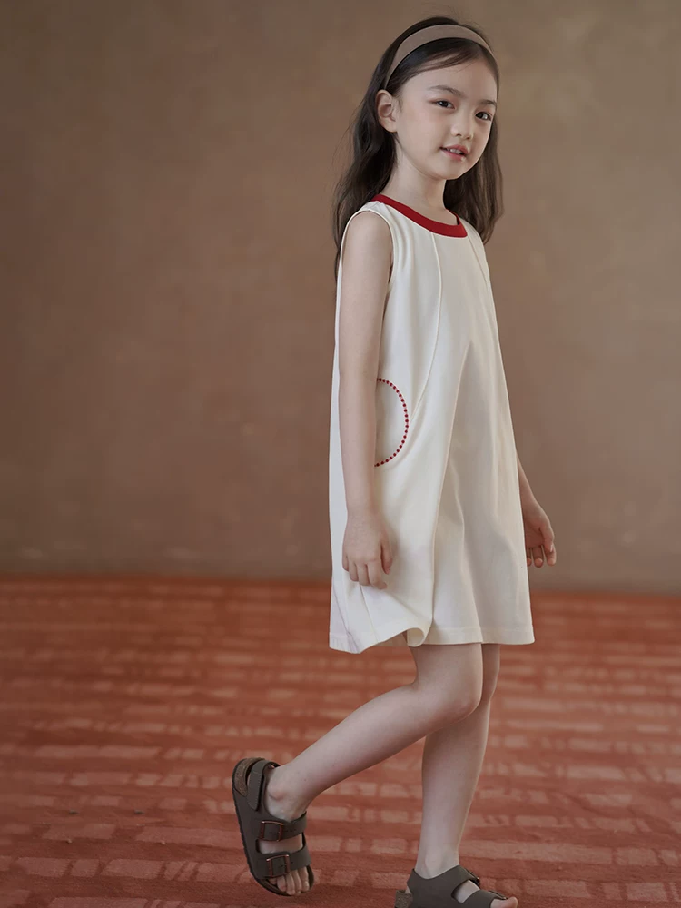 Quần áo trẻ em váy mùa hè váy màu mơ váy ba lỗ cho bé gái váy mỏng mùa hè thoáng khí nhanh khô cho trẻ lớn hơn