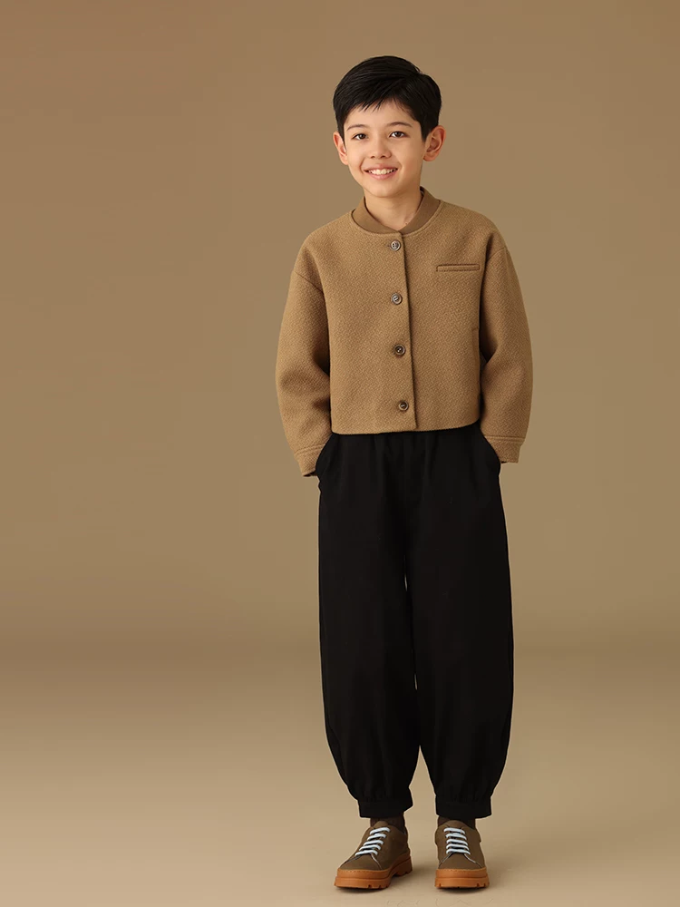 Quần áo trẻ em Hazi Mùa thu Hàng mới về Phong cách Hàn Quốc Thân thiện với làn da Cotton nguyên chất Màu đen Quần cà rốt đa năng Quần jogger thông thường Quần jogger mùa thu