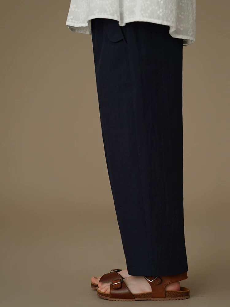 Quần thường ngày cho trẻ em, đơn giản và đa năng, quần cà rốt có họa tiết màu xanh hải quân, quần dài cho bé trai và bé gái cho mùa hè.