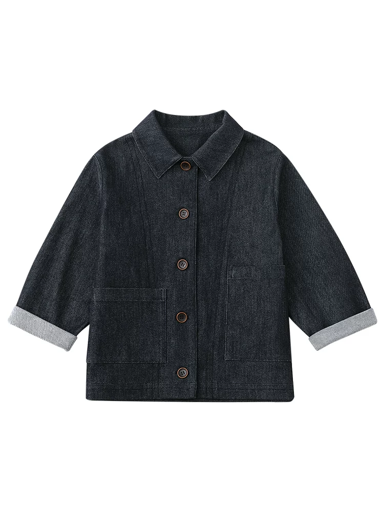 Quần áo trẻ em mùa xuân thu áo trẻ em áo sơ mi dài tay cổ điển giản dị áo khoác denim cho bé trai và bé gái cho trẻ lớn hơn