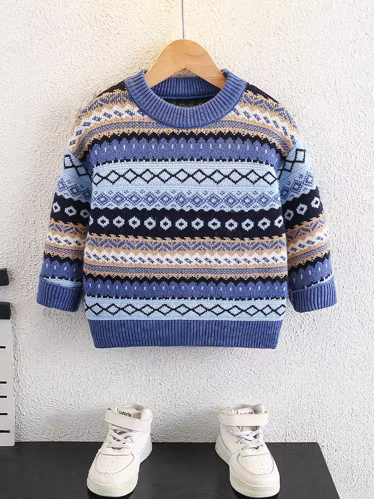 Áo len bé trai mùa đông 2025, áo len chui đầu thu đông trẻ em mới, áo len dày giữ ấm thời trang cho bé trai