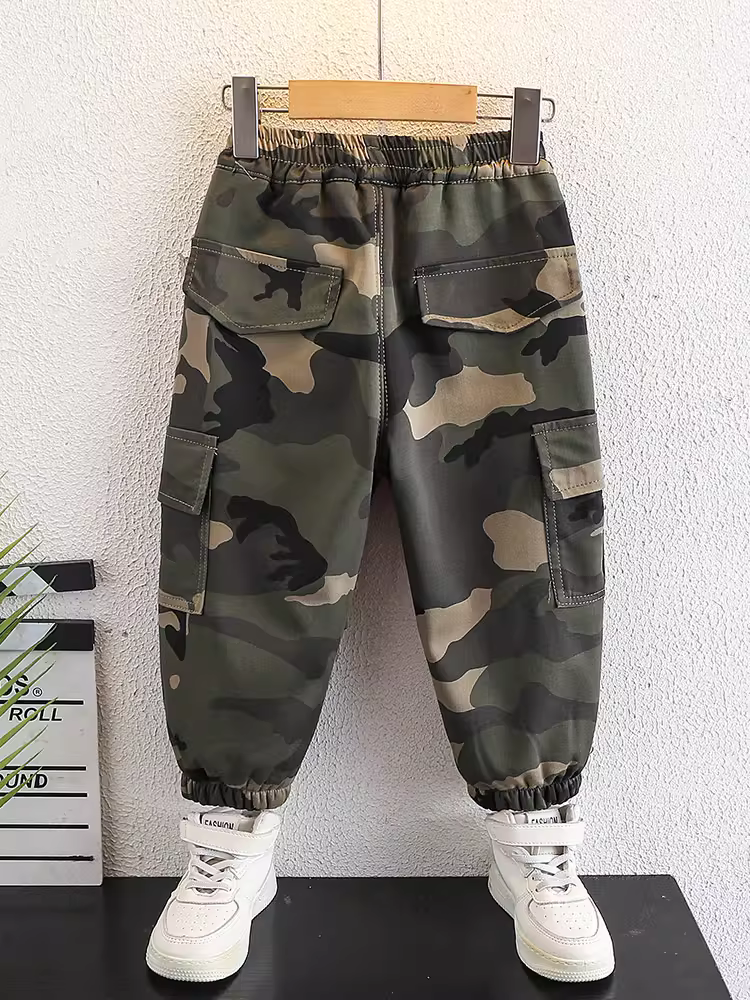 Quần bé trai mùa đông 2025, quần cargo dày dặn lót lông cừu giữ ấm cho bé, quần bé trai chất liệu nỉ mềm mại, phong cách thường ngày