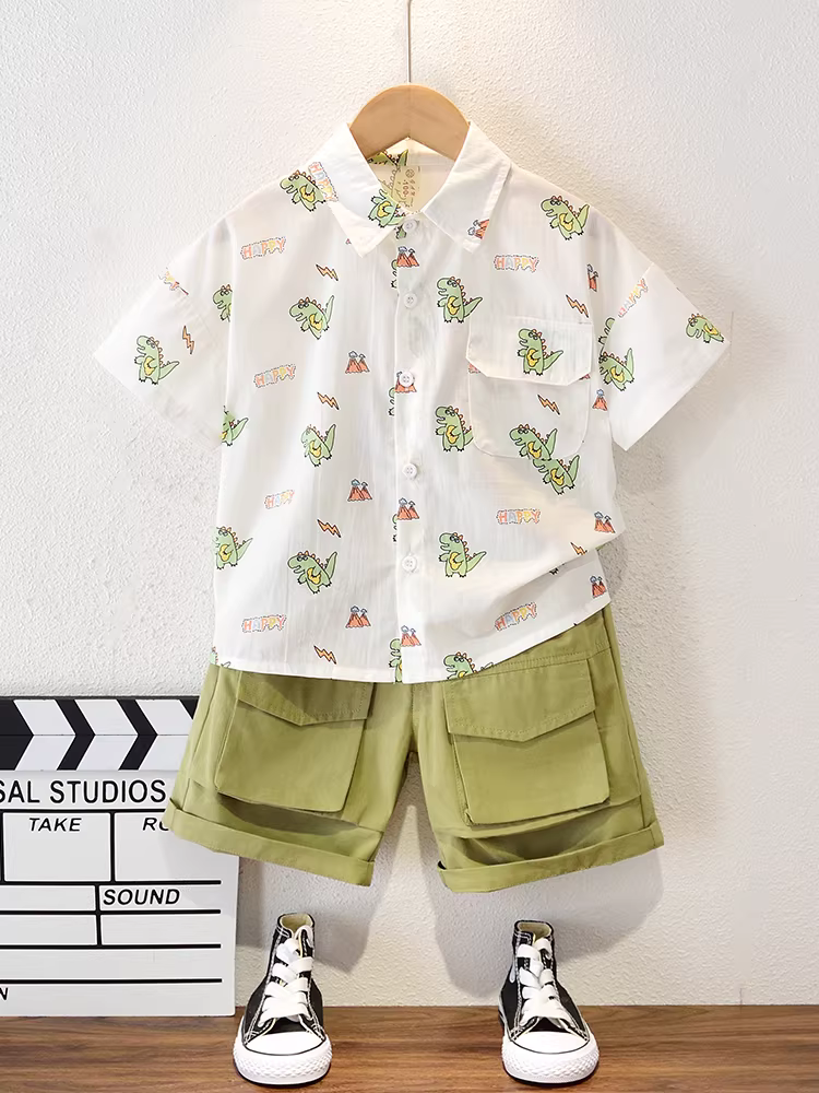 Trang phục mùa hè cho bé trai 2025, quần áo thời trang, mát mẻ cho bé trai và trẻ sơ sinh, áo thun ngắn tay hợp xu hướng cho trẻ em mùa hè