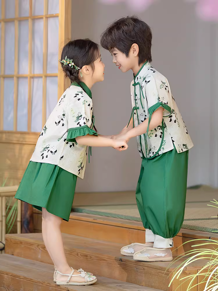 Hanfu trẻ em, trang phục Tang cho bé trai, phong cách Trung Hoa, trang phục cổ xưa cao cấp cho bé gái, trang phục biểu diễn phong cách Trung Hoa mới mỏng mùa hè cho bé trai