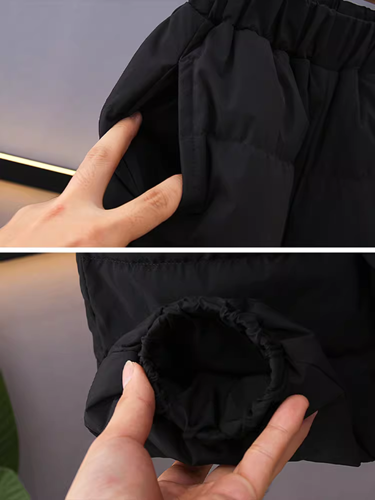 Quần lông vũ trẻ em, lông vũ trắng, quần cotton bé trai, quần áo mùa đông bé gái, dày ba lớp, một đôi cho mùa đông, áo khoác ngoài cho bé ở vùng Đông Bắc.