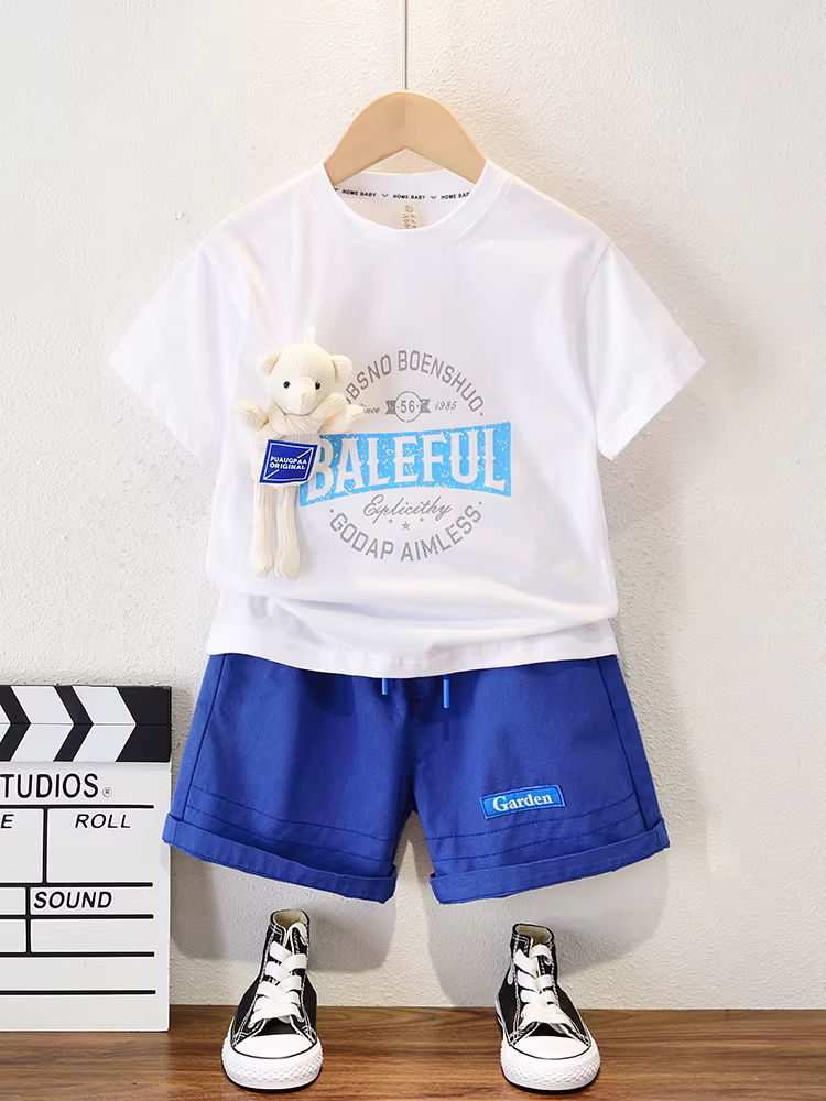 Trang phục mùa hè cho bé trai 2025, quần áo ngắn tay thời thượng mới cho trẻ mới biết đi, quần áo mùa hè mát mẻ và sành điệu cho bé trai nhỏ.