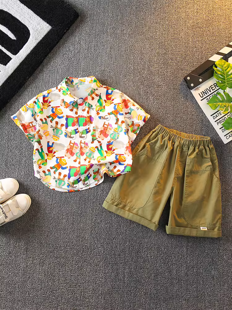 Áo sơ mi ngắn tay bé trai 25 kiểu Hàn Quốc mới thời trang trẻ em dáng rộng cổ trụ mùa hè áo kiểu thường ngày cho trẻ nhỏ