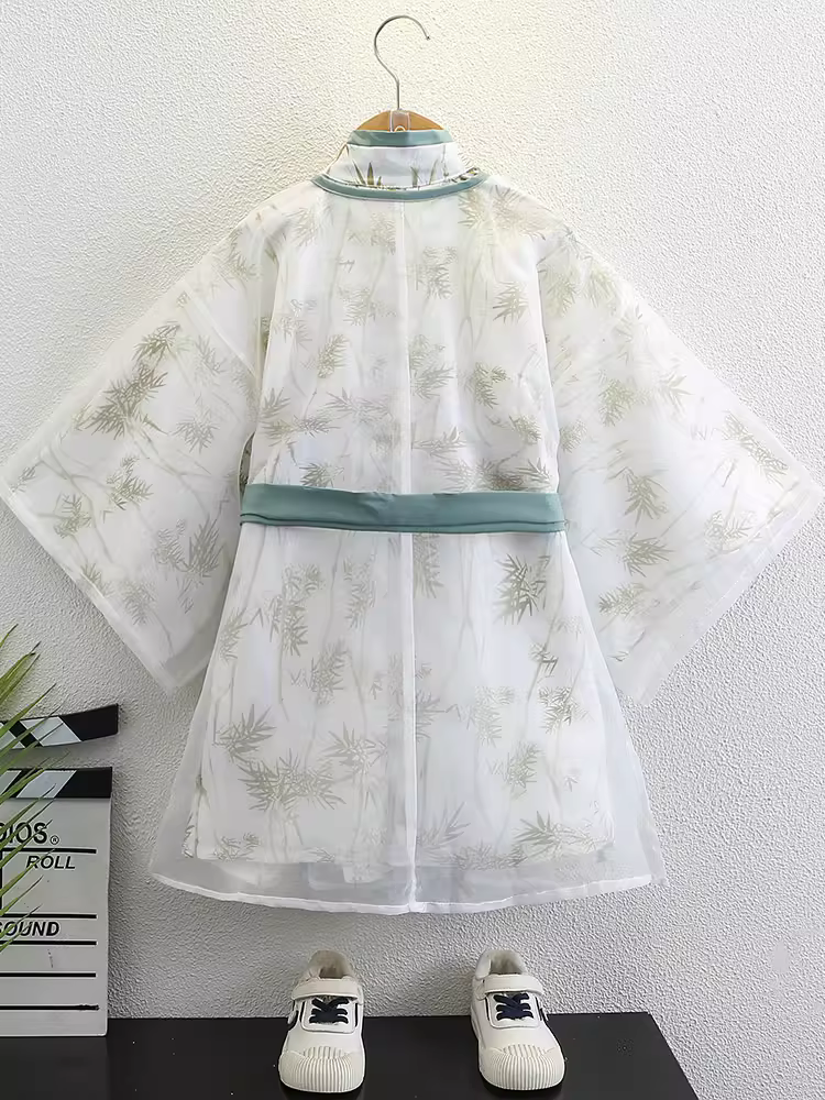 Trang phục Hanfu xuân thu mới cho bé trai 2025, quần áo trẻ em mới, trang phục Tang, cổ tròn, trang phục biểu diễn, phong cách Trung Hoa cổ đại