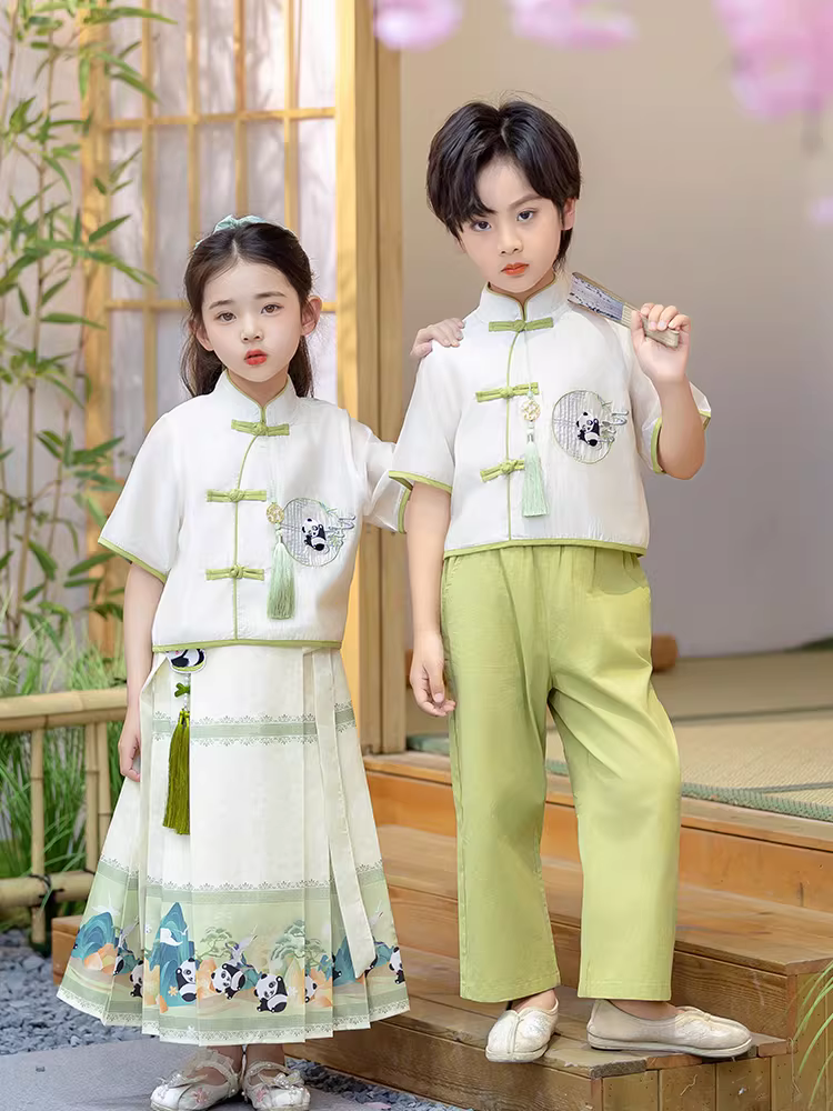 Trang phục biểu diễn Ngày thiếu nhi Hanfu phong cách Trung Hoa ngâm thơ trường tiểu học mẫu giáo múa trang phục cổ xưa trang phục biểu diễn dàn hợp xướng