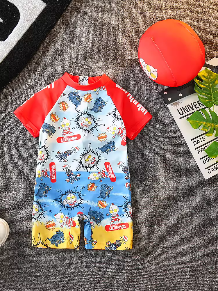 Quần áo Ultraman Bộ đồ bơi một mảnh dành cho bé trai mùa hè Bộ đồ bơi chuyên nghiệp dành cho trẻ em Thiết bị đồ bơi nhanh khô dành cho trẻ em