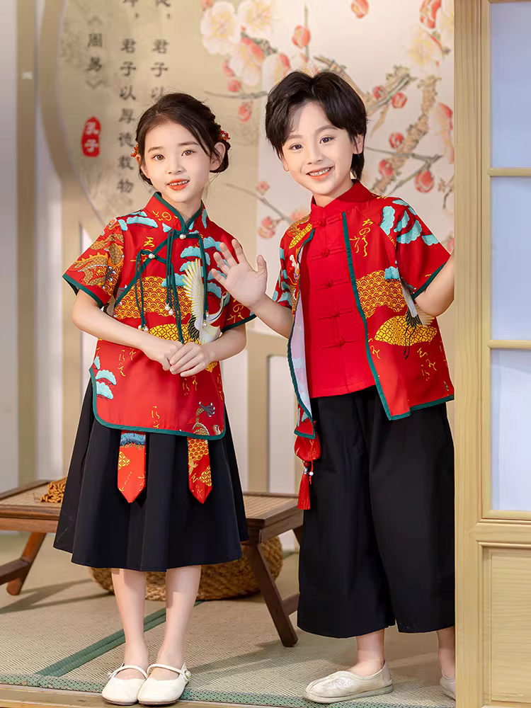 Ngày thiếu nhi Năm Rồng Trang phục Hanfu Trang phục mùa xuân Phong cách Trung Hoa Xuân Thu Trang phục Đường Phù hợp với xu hướng quốc gia Trang phục biểu diễn