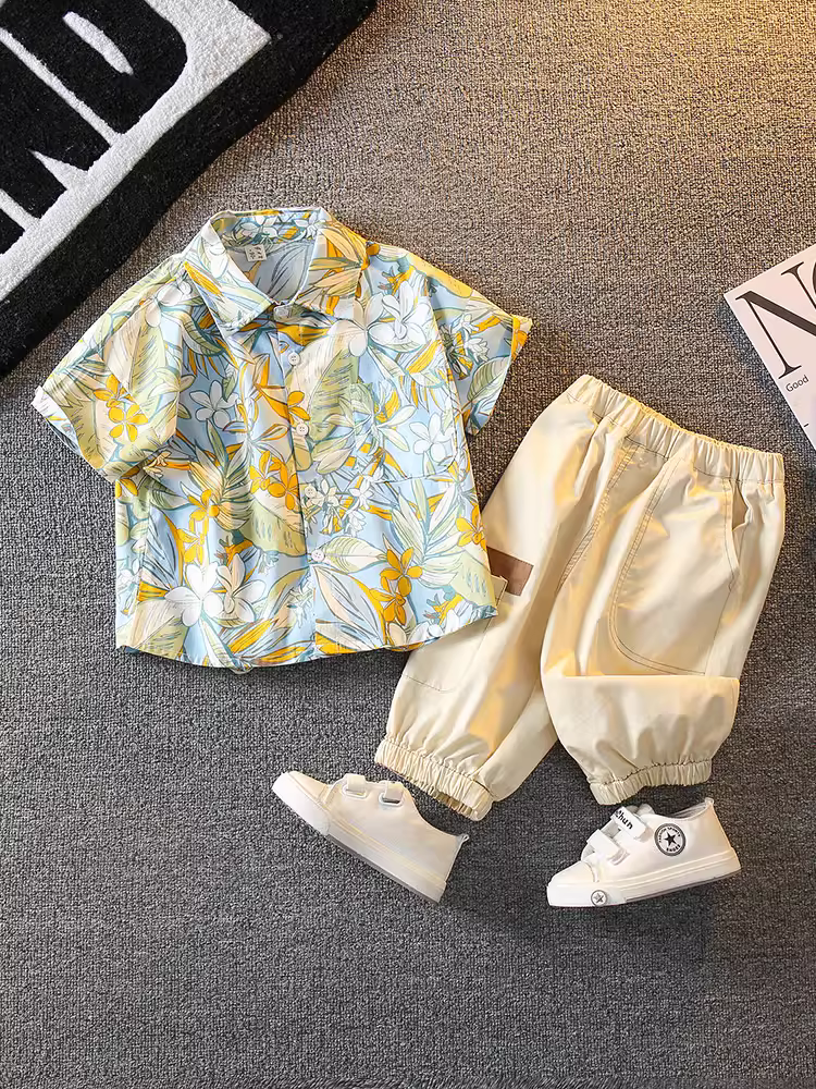 Bộ đồ trẻ em hè 2025 kiểu mới thời trang cho bé trai, quần áo bé trai cá tính, quần áo mùa hè ngắn tay cho bé, thời thượng