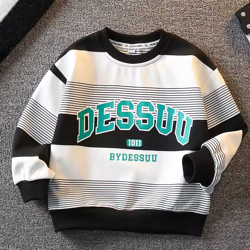 Áo thun bé trai mùa xuân thu thời trang kiểu mới 2025 dành cho bé trai trẻ, áo kiểu xuân thời thượng