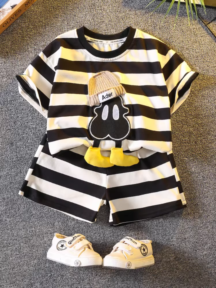 Bộ đồ ngắn tay trẻ em hè 2025 kiểu mới, quần áo thời trang cho bé trai, bộ hai mảnh mùa hè ngắn tay đẹp trai, hợp xu hướng