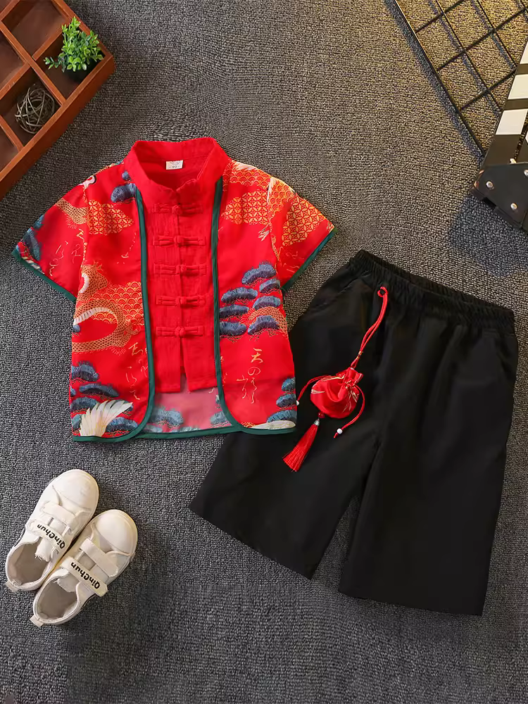 Bộ đồ Hanfu cho bé trai và bé gái, phong cách mùa hè, bộ đồ phong cách Trung Hoa dành cho trẻ em, quần áo mùa hè cho bé, trang phục cổ xưa kiểu Trung Quốc mỏng, trang phục biểu diễn dân tộc