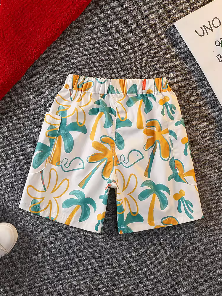 Quần đùi hè bé trai kiểu mới 2025, quần trẻ em mùa hè thời trang, quần đùi rộng rãi năm phần, quần đùi đi biển hè cho bé trai