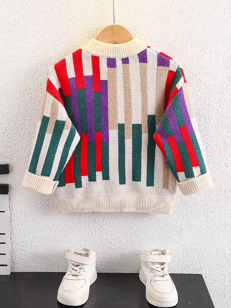 Áo len mùa đông cho bé trai, áo len trẻ em, kiểu mới thu đông 2025, áo lót ấm áp và thời trang, áo len thời thượng cho bé trai.