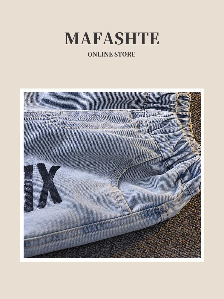 Quần thời trang bé trai 2025 mới, cá tính và sành điệu, quần short denim cargo mùa hè rộng rãi, thoáng khí, dài đến giữa đùi dành cho bé trai