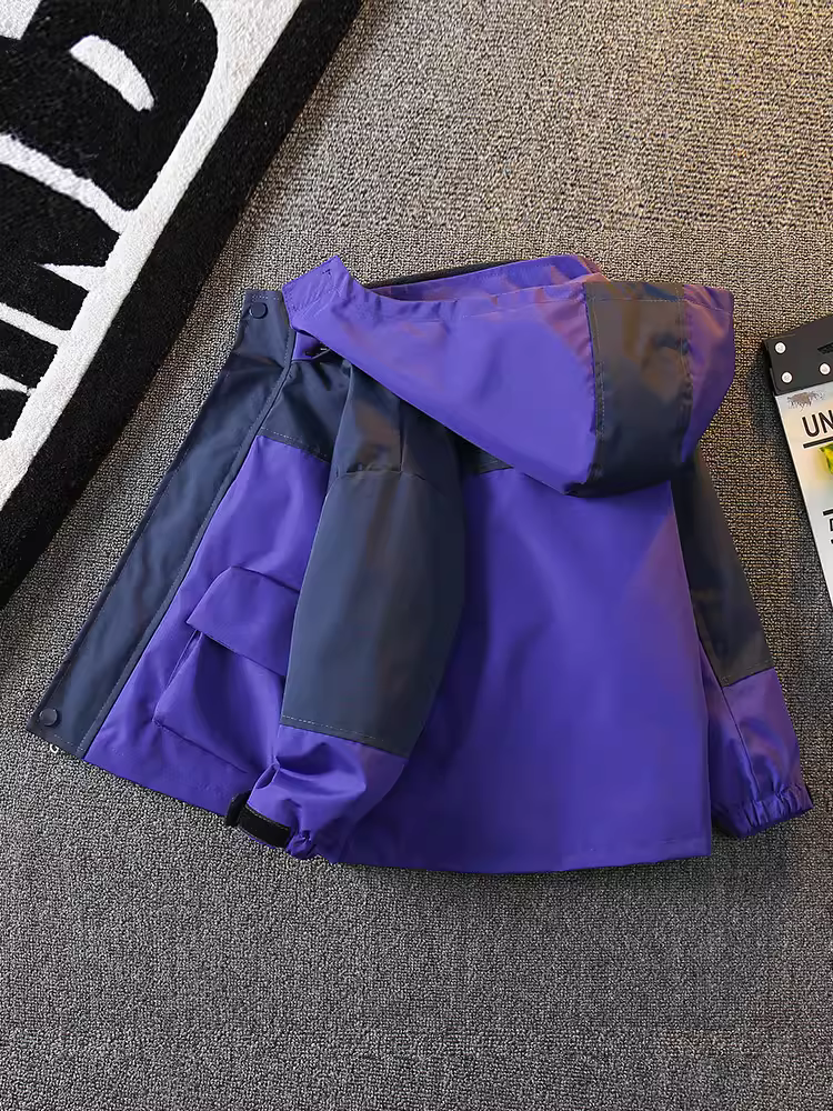 Áo khoác bé trai mùa xuân thu ba trong một áo gió trẻ em đi bộ đường dài ngoài trời quần áo chống thấm nước ngụy trang hàng đầu dành cho trẻ nhỏ hợp thời trang