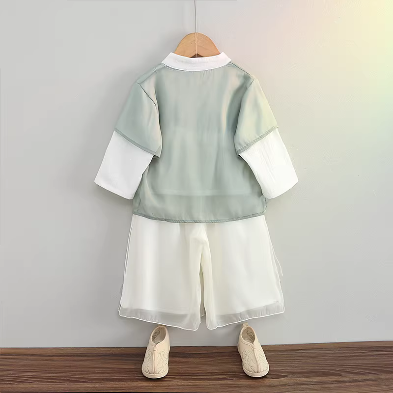 Trang phục Hanfu cho bé trai Phong cách Xuân Thu Trang phục Đường nhà Trung Quốc Trang phục mùa thu Quần áo truyền thống Trung Quốc Phong cách cổ xưa Trang phục trang trọng cho bé trai Trang phục cổ xưa của trẻ em Trang phục biểu diễn